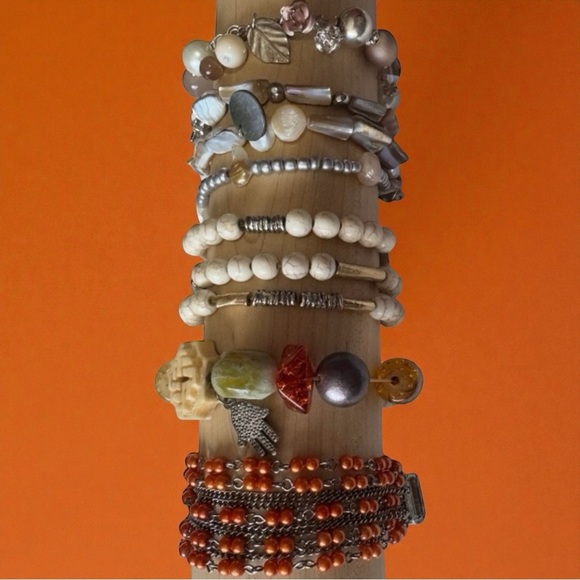 Bohemian Beaded Bracelet Set of 7 - Picture 1 of 9